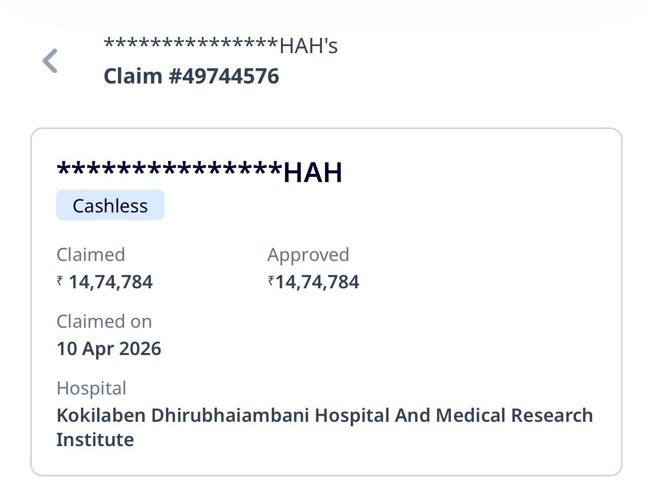 Claim settlement